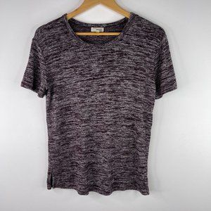 ARITZIA WILFRED FREE Women Maroon Marled Short Sleeve Top